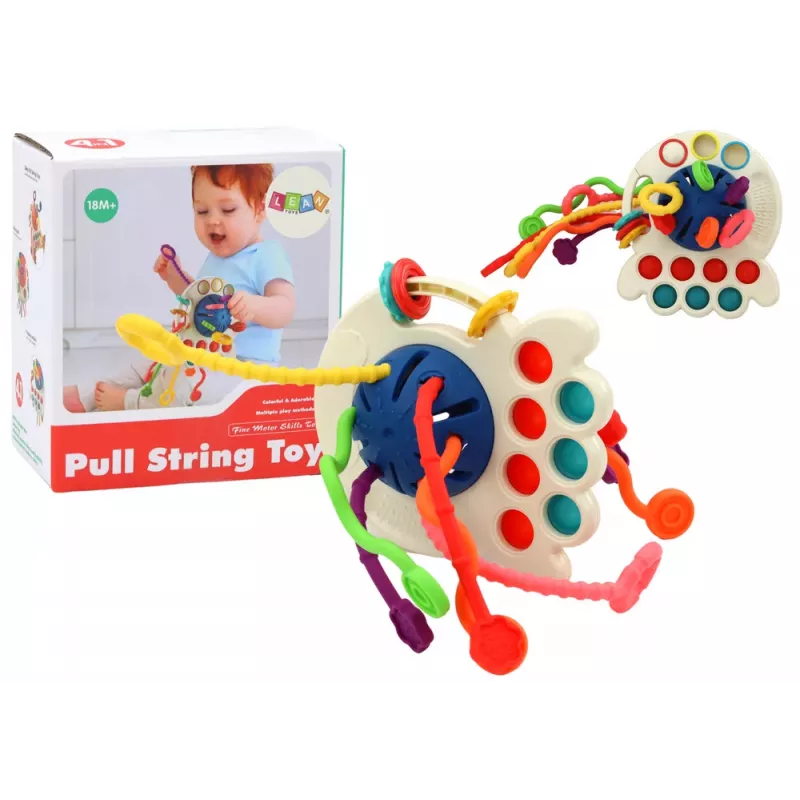 LEAN TOYS Bunter Oktopus Beißring Sensorikspielzeug für Babys
