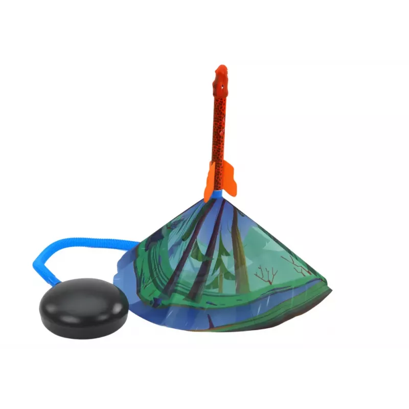LEAN TOYS Raketenabschuss-Spiel Dinosaurier Wald Bunt Push Up