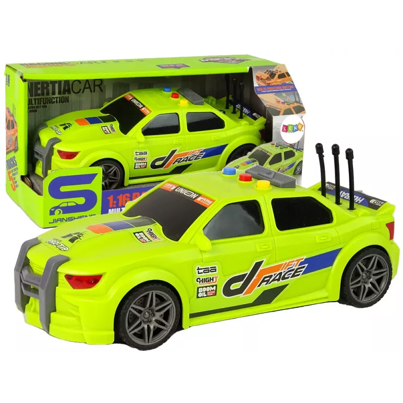 LEAN TOYS Sportwagen Rennwagen mit Licht und Sound Grün 1:16