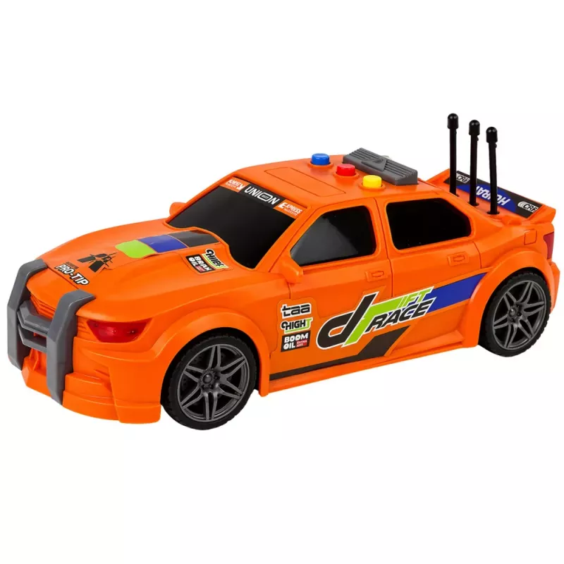 LEAN TOYS Sportwagen Renn-Lichter-Sounds Orange 1:16