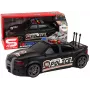 LEAN TOYS Sportwagen mit Kofferraumöffnung, Polizeilichtern und Geräuschen, Schwarz, 1:16