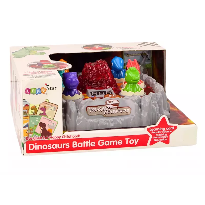 LEAN TOYS Arcade Game Wac A Mole Dinosaurs Volcano Smoke Effect Lights Sounds