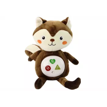 LEAN TOYS Plüsch-Eichhörnchen Interaktives Lernspielzeug Schlafhilfe Kuschelige Melodien