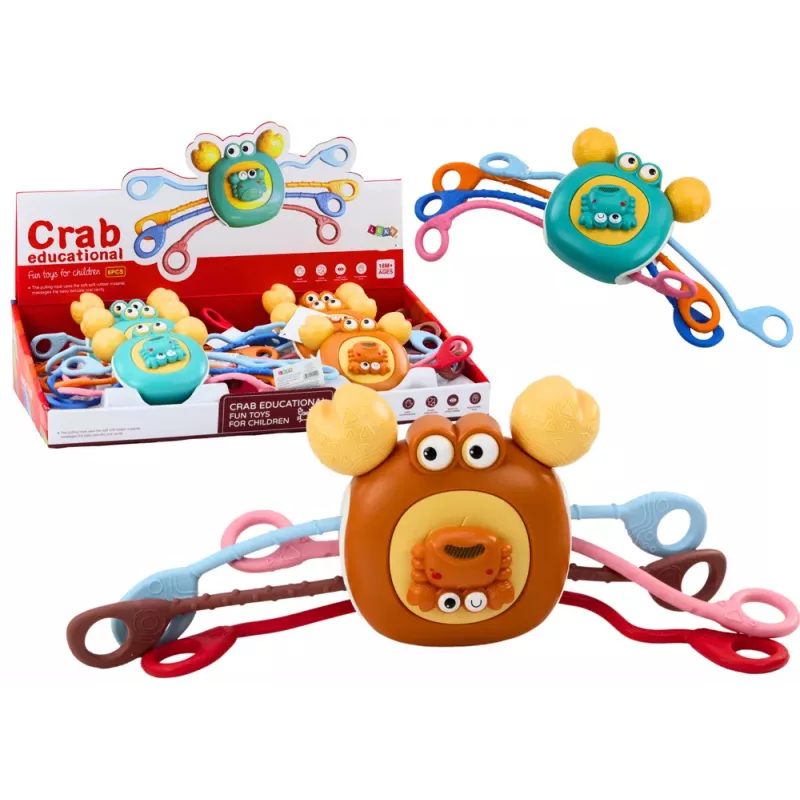 LEAN TOYS Interaktiver sensorischer Krabben-Beißring für Kinder