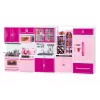 LEAN TOYS Küchenmöbel-Set für Puppen Kühlschrank Herd Zubehör Pink