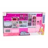 LEAN TOYS Küchenmöbel-Set für Puppen Kühlschrank Herd Zubehör Pink