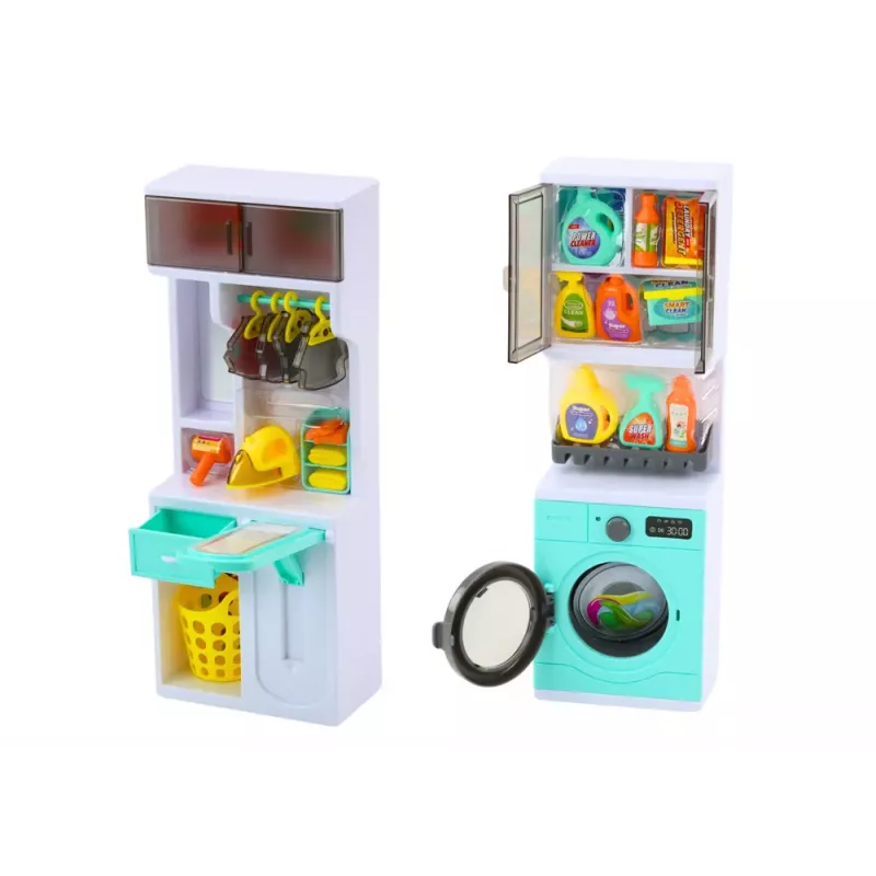 LEAN TOYS Badezimmer-Spielset 4in1 Dusche Toilette Waschmaschine Zubehör