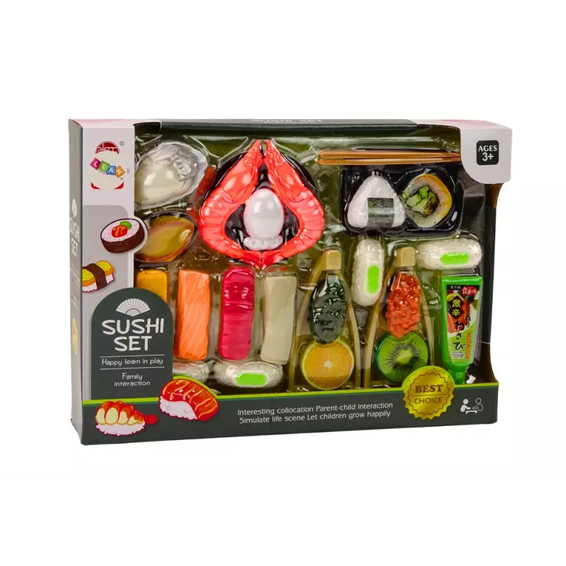 LEAN TOYS Sushi-Spielzeugset, Garnelen-Zubehör für Kinder, 24 Teile
