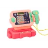LEAN TOYS Registrierkasse Spielzeug Lernen Zählen Münzen Einkaufswagen Lichter Geräusche Pink