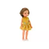 LEAN TOYS Puppe Gelbes Kleid Braune Haare Große Puppe 33cm