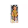 LEAN TOYS Puppe Gelbes Kleid Braune Haare Große Puppe 33cm