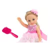 LEAN TOYS Puppe Rosa Kleid Lange Haare Haarnadel Bürste 38cm