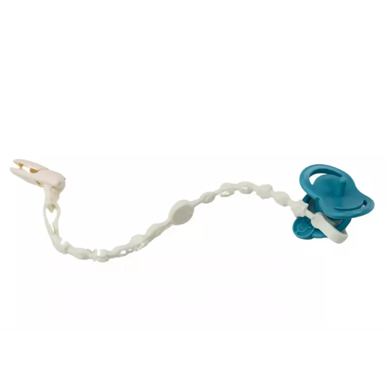 LEAN TOYS Babypuppe in weißer und grauer Kleidung, mit Mütze, Schnuller und Decke