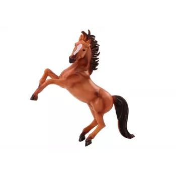 LEAN TOYS Pferdefigur Braun Grau Stehend Stall Bauernhof Niedliches Pferd