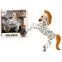 LEAN TOYS Pferdefigur Weißes Pferd mit Tupfen Stehend Stall Bauernhof Süßes Pferd
