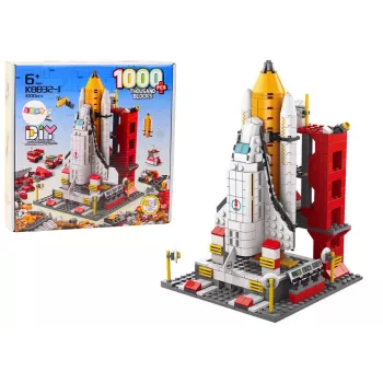 LEAN TOYS Bausteine Space Rocket 6in1 Space Vehicles 1000 Stk.