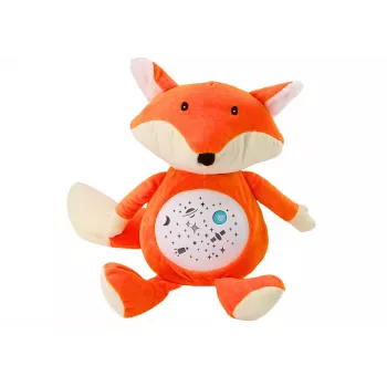 LEAN TOYS Plüschteddybär mit Schlaflicht und -geräuschen, Nacht- und Tagmodus, Fuchs