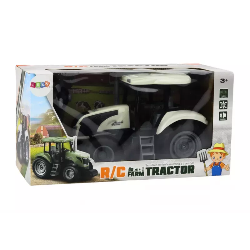 LEAN TOYS ferngesteuerter RC-Traktor 2.4G Sounds Weiß