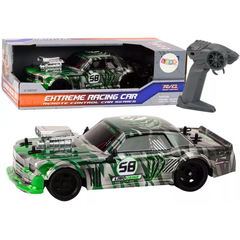 LEAN TOYS RC Fernsteuerung Auto 1:16 Drift Gummi Reifen Grün