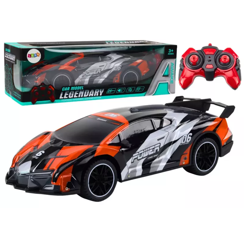 LEAN TOYS ferngesteuerter Sportwagen RC 1:10 Orange Geschwindigkeit bis zu 25 km/h