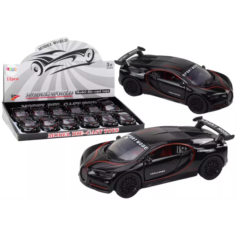 LEAN TOYS Sportwagen 1:32 Actionfigur Spoiler Metall Schwarz Sounds