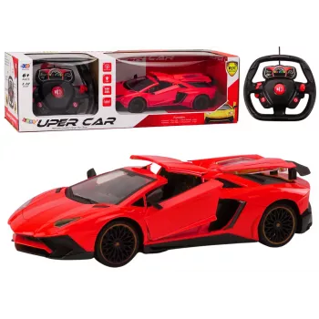 LEAN TOYS RC-Fernsteuerung Sportwagen mit Türen zum Öffnen Rot 1:12
