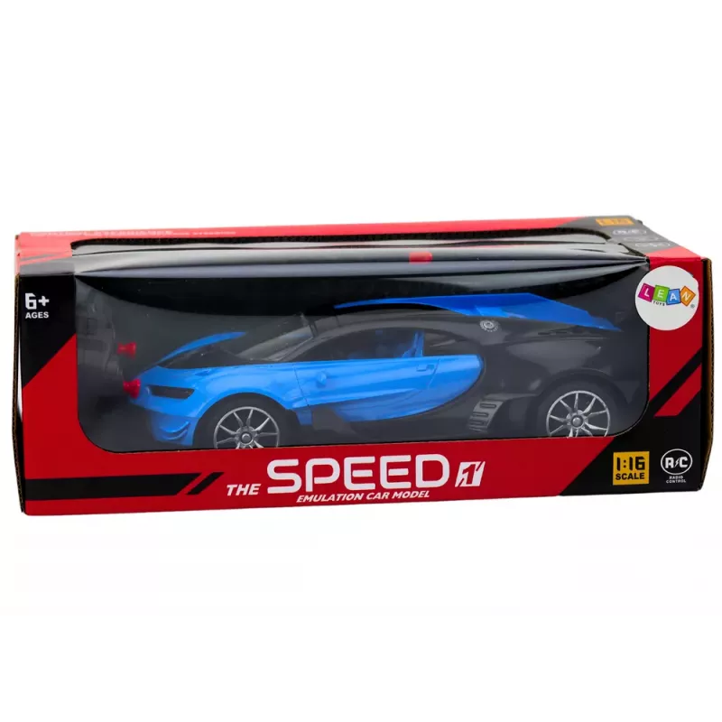 LEAN TOYS Sportwagen ferngesteuert Auto RC Blau 1:16