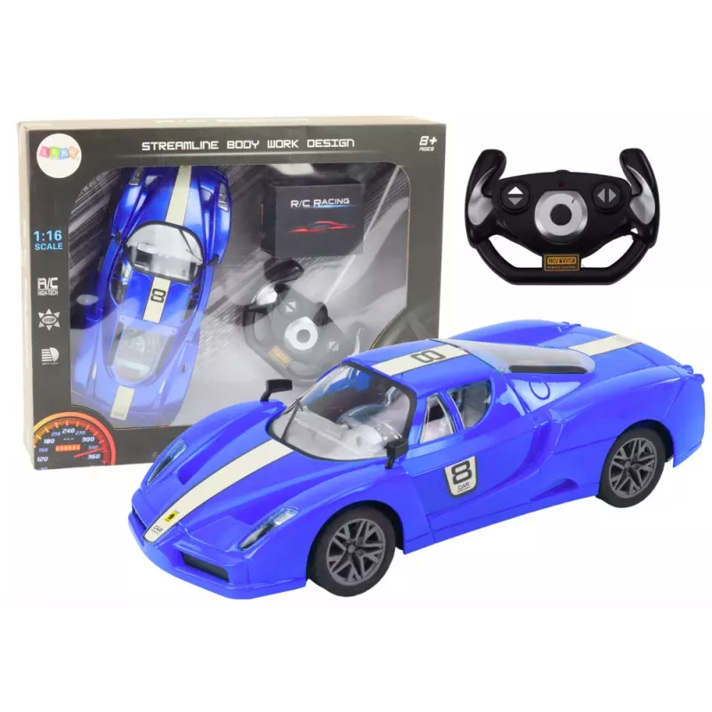 LEAN TOYS Remote Control Sports Car 1:16 R/C Blau