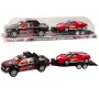 LEAN TOYS Pickup Truck mit Abschleppwagen, Sattelauflieger, Sportwagen und Geländewagen Set