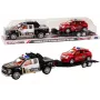 LEAN TOYS Polizei-Set Auto Pickup Off-Road Abschleppwagen Anhänger Polizei