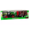 LEAN TOYS Farm Tractor mit Holz-Anhänger und 9 Bali-Bäumen - Green Drive