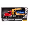 LEAN TOYS Abschleppwagen mit Kran, automatische Lichter, Geräusche, Antrieb, Rot