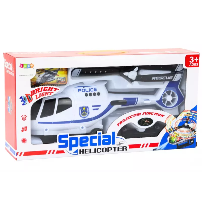 LEAN TOYS Polizeihubschrauber mit Fahrlichtern und Geräuschen