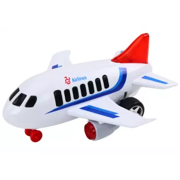 LEAN TOYS Passagierflugzeug mit Licht, Sound & Antrieb - Weiß