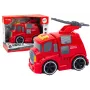 LEAN TOYS Feuerwehr Löschfahrzeug mit Kanone, Lichtern, Sound, Antrieb, Rot