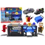 LEAN TOYS Set of Expandable Garage Track in a Suitcase Police Lights and Sounds