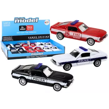 LEAN TOYS Police Car Fire Department Privileged Vehicles 1:32 Mix