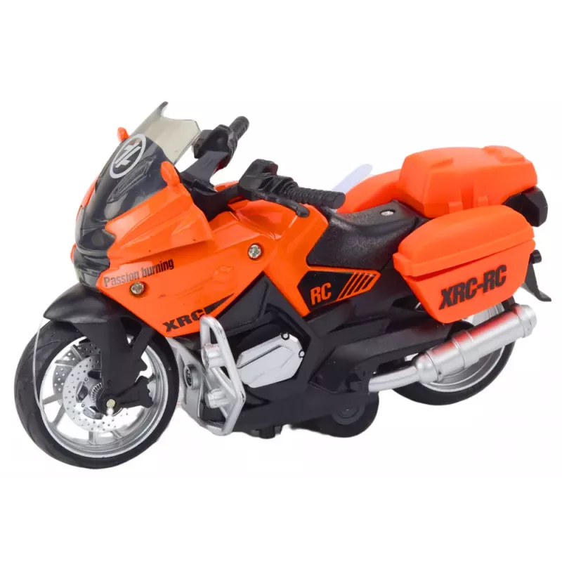 LEAN TOYS Sportmotorrad mit Reibungsantrieb, 3 Designs Gelb Orange Weiß