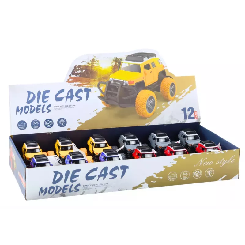 LEAN TOYS Off-Road Car 1:32 Metal Rubber Wheels Lights Sounds Drive