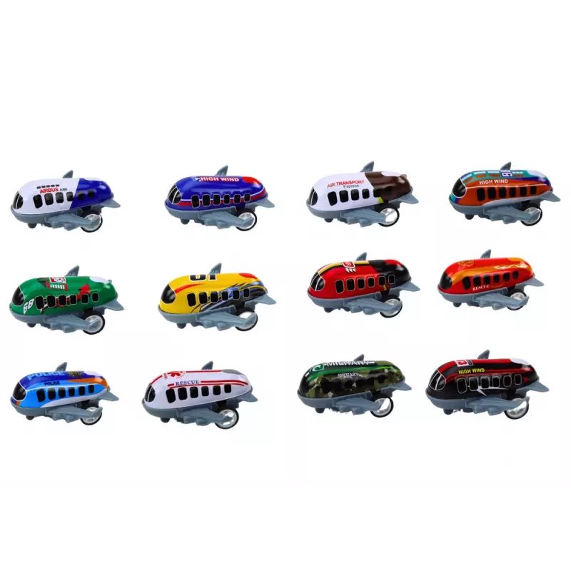 LEAN TOYS Set mit 12 Spielzeugautos, Antriebsflugzeugen, 5cm Verkehrsschildern