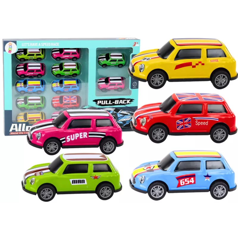 LEAN TOYS Auto-Set, Federn, Antrieb, Bunt, 12-teilig