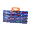 LEAN TOYS 16-teiliges Set mit Druckguss-Autos mit Federn im Metallkoffer