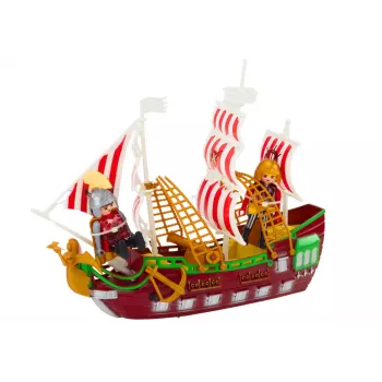 LEAN TOYS Römisches Schiff mit Licht, Sound, Katapult und Palmen