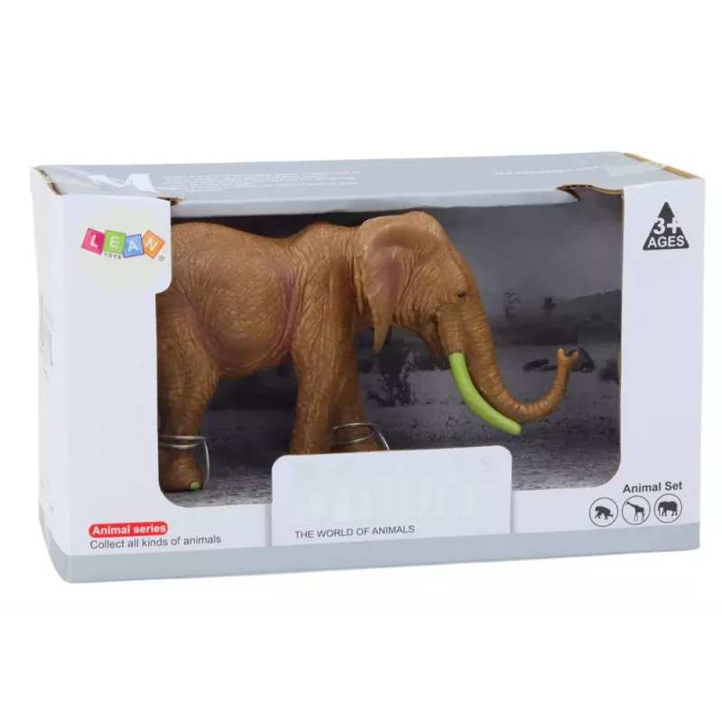 LEAN TOYS Sammelfigur Afrikanischer Elefant Safari Braun