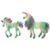 LEAN TOYS Sammelfiguren Einhorn mit Little Green 2 Stk.