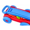 LEAN TOYS Bausteine-Set im blauen und roten Rollwagen - 236 Teile