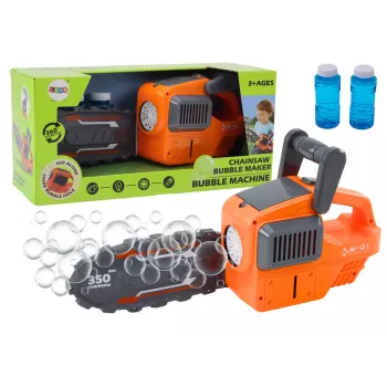 LEAN TOYS Seifenblasenmaschine Kettensäge Orange