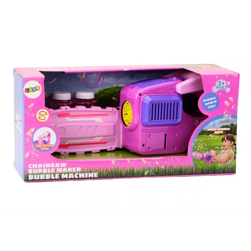 LEAN TOYS Seifenblasenmaschine Kettensäge Pink