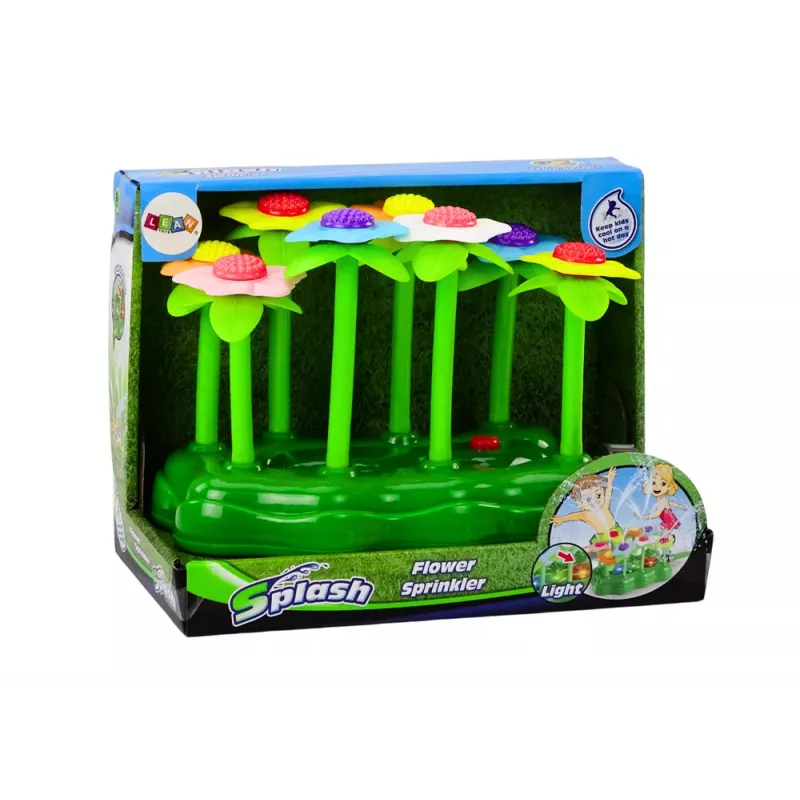 LEAN TOYS Gartenspielzeug Wasserblumen Sprinklerbrunnen für Kinder mit Hintergrundbeleuchtung