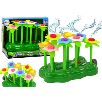 LEAN TOYS Gartenspielzeug Wasserblumen Sprinklerbrunnen für Kinder mit Hintergrundbeleuchtung